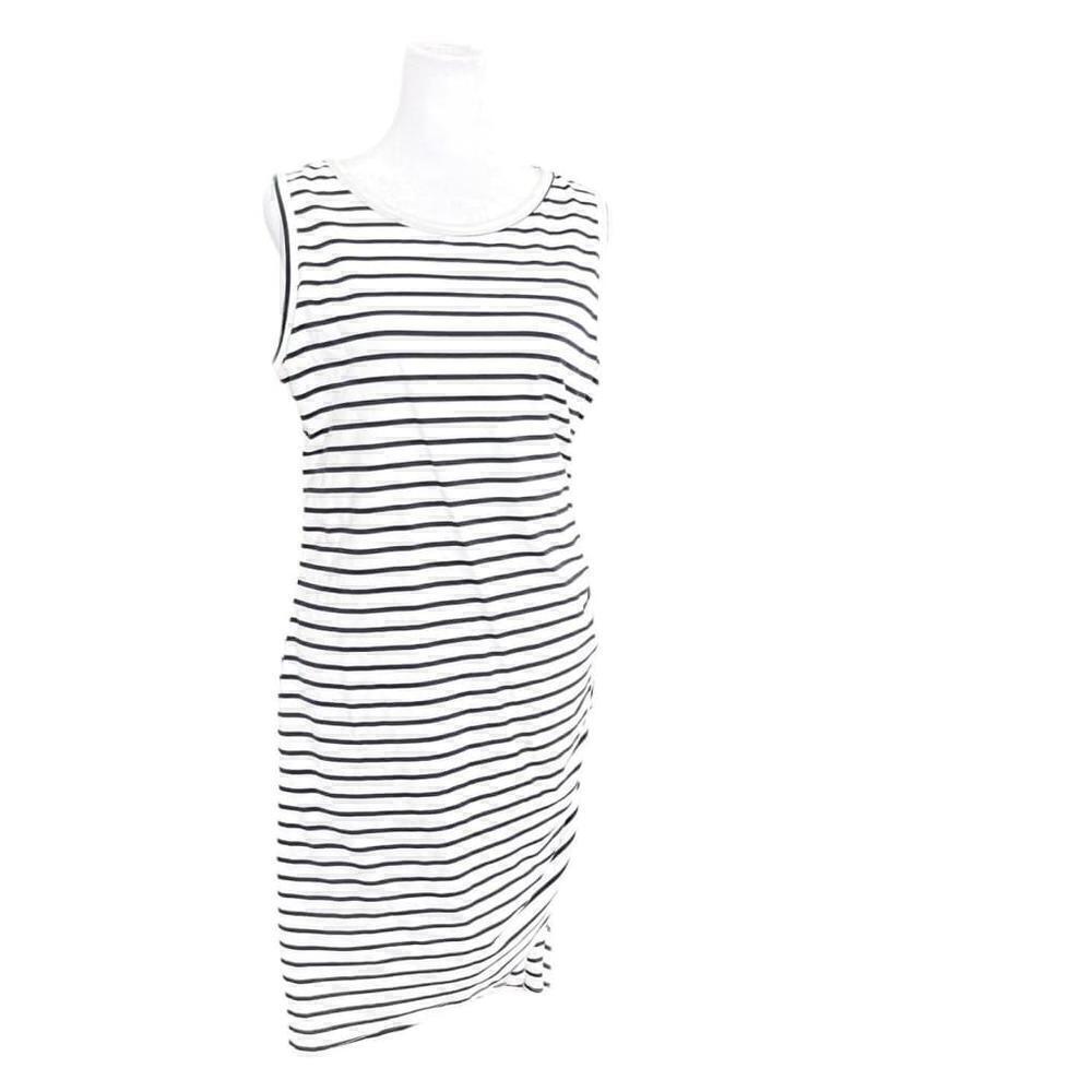 BTFBM Boutique Navy White Striped Ruched Side Tshirt Dress Size Medium NWT